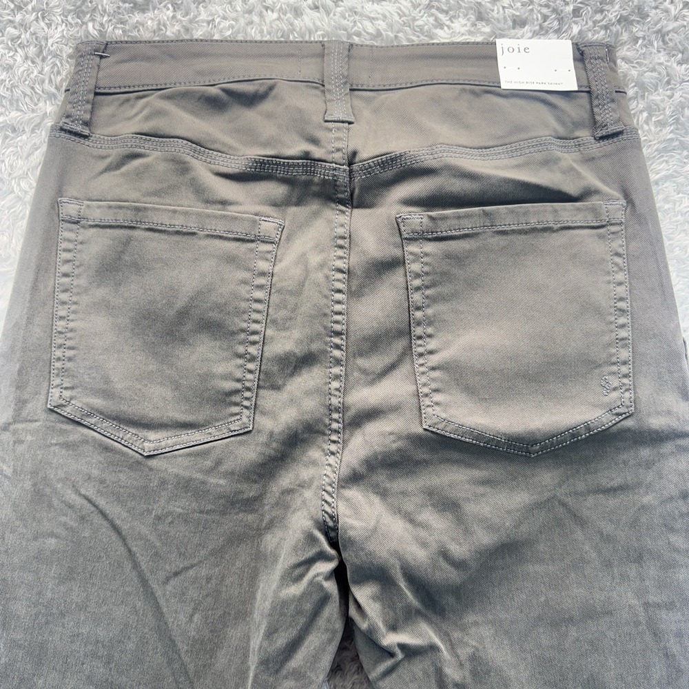 Joie High Rise Park Skinny Pants Women's Storm Gray Cotton Blend Utility Zip 30 - Picture 11 of 12